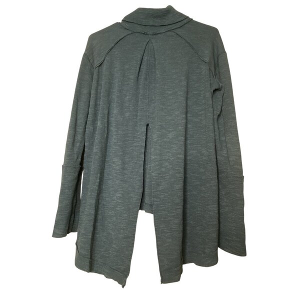 Free People “We The Free” Open-Back Turtleneck Tunic Top S Green / Blue - Picture 6 of 9